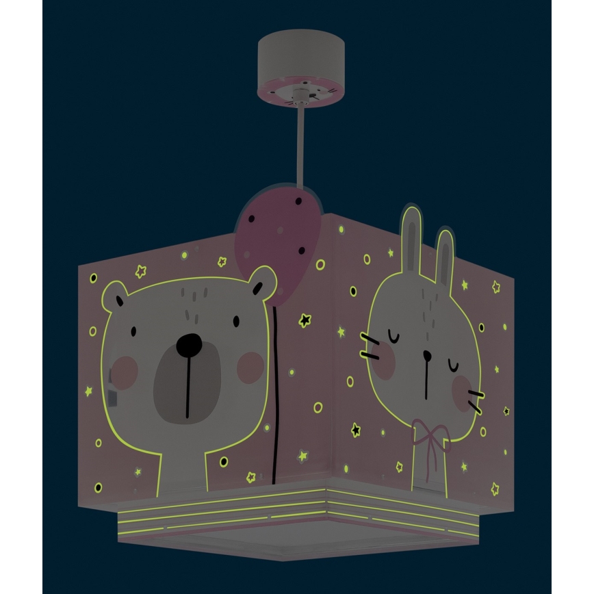 Dalber 63112S - Дитяча люстра JUNGLE 1xE27/15W/230V рожевий