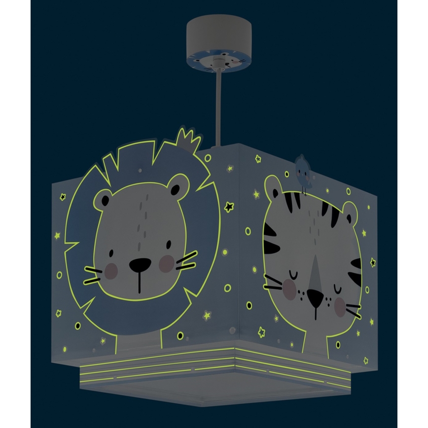 Dalber 63112T - Дитяча люстра JUNGLE 1xE27/15W/230V синій