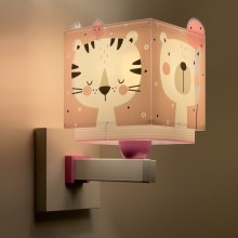 Dalber 63119S - Детский настенный светильник JUNGLE 1xE27/60W/230V розовый