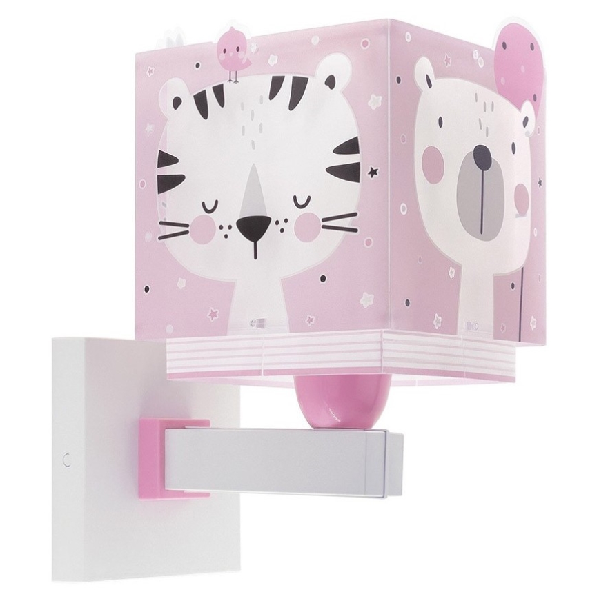 Dalber 63119S - Дитячий настінний світильник/бра JUNGLE 1xE27/15W/230V рожевий
