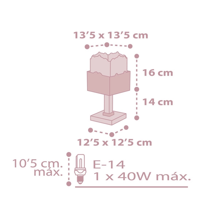 Dalber 63161S - Дитячий нічник PANDA 1xE14/40W/230V рожевий