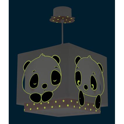 Dalber 63162S - Детская люстра PANDA 1xE27/60W/230V розовая