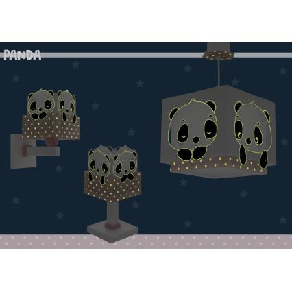 Dalber 63162S - Детская люстра PANDA 1xE27/60W/230V розовая