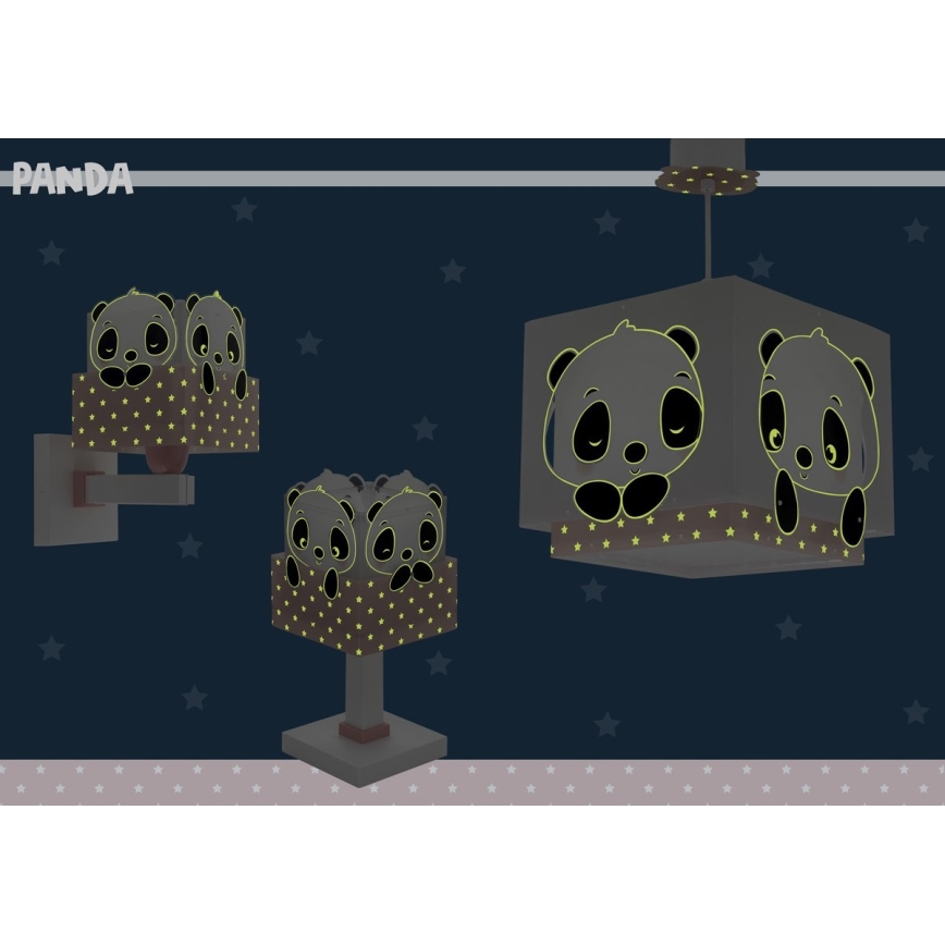 Dalber 63162S - Детская люстра PANDA 1xE27/60W/230V розовая