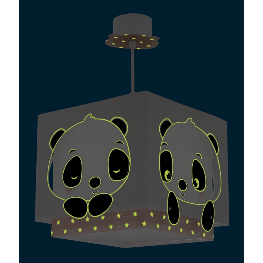 Dalber 63162S - Дитяча люстра PANDA 1xE27/60W/230V рожевий