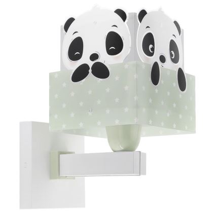 Dalber 63169H - Детский настенный светильник PANDA 1xE27/60W/230V зеленый