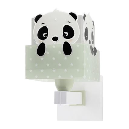 Dalber 63169H - Детский настенный светильник PANDA 1xE27/60W/230V зеленый