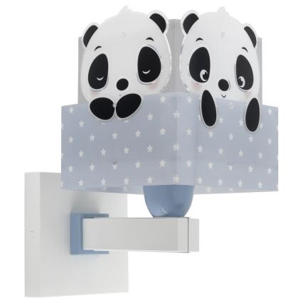 Dalber 63169T - Детский настенный светильник PANDA 1xE27/60W/230V голубой