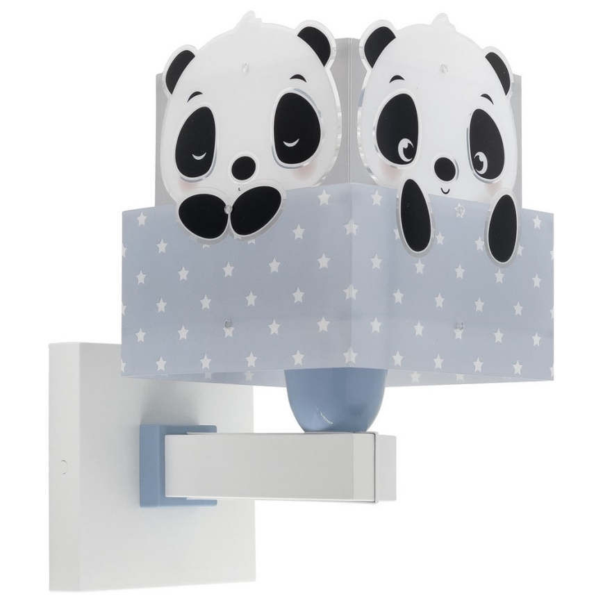 Dalber 63169T - Детский настенный светильник PANDA 1xE27/60W/230V голубой