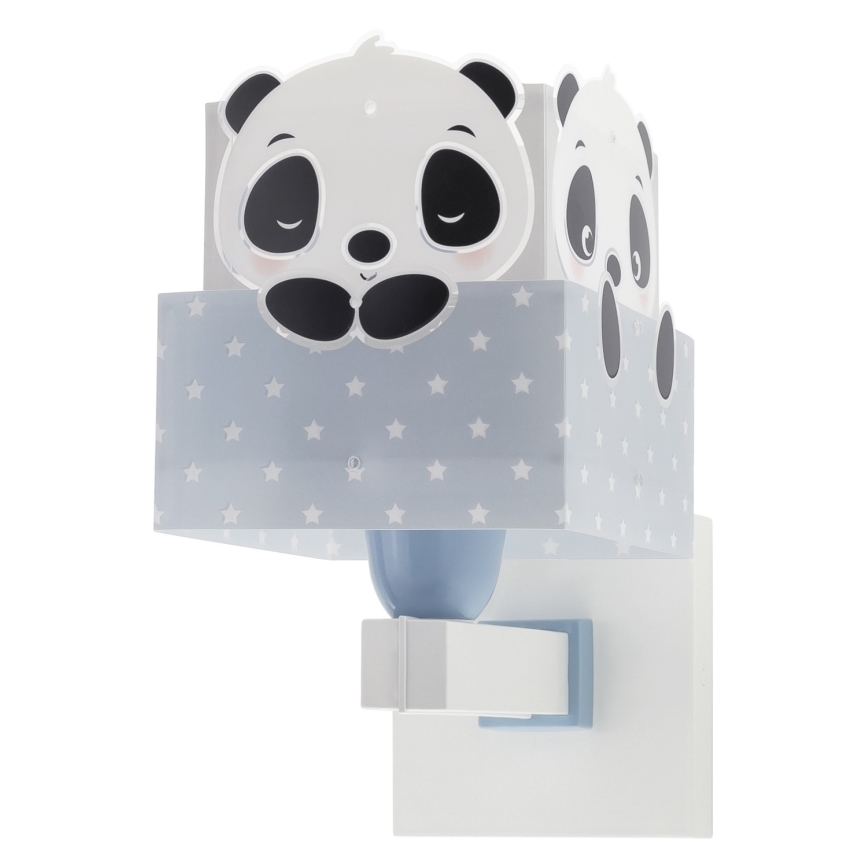 Dalber 63169T - Детский настенный светильник PANDA 1xE27/60W/230V голубой