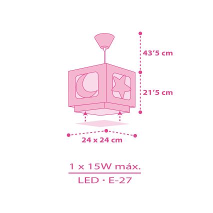 Dalber 63232S - Детская подвесная люстра MOON LIGHT 1xE27/60W/230V