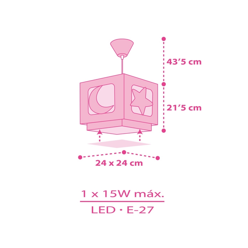 Dalber 63232S - Детская подвесная люстра MOON LIGHT 1xE27/60W/230V