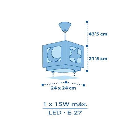 Dalber 63232T - Детская люстра MOON LIGHT 1xE27/60W/230V