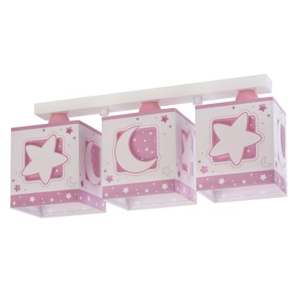 Dalber 63233NS - Детский потолочный светильник MOON LIGHT 3xE27/60W/230V розовый