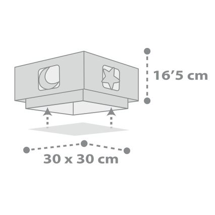 Dalber 63236E - Детский потолочный светильник MOONLIGHT 2xE27/60W/230V серая