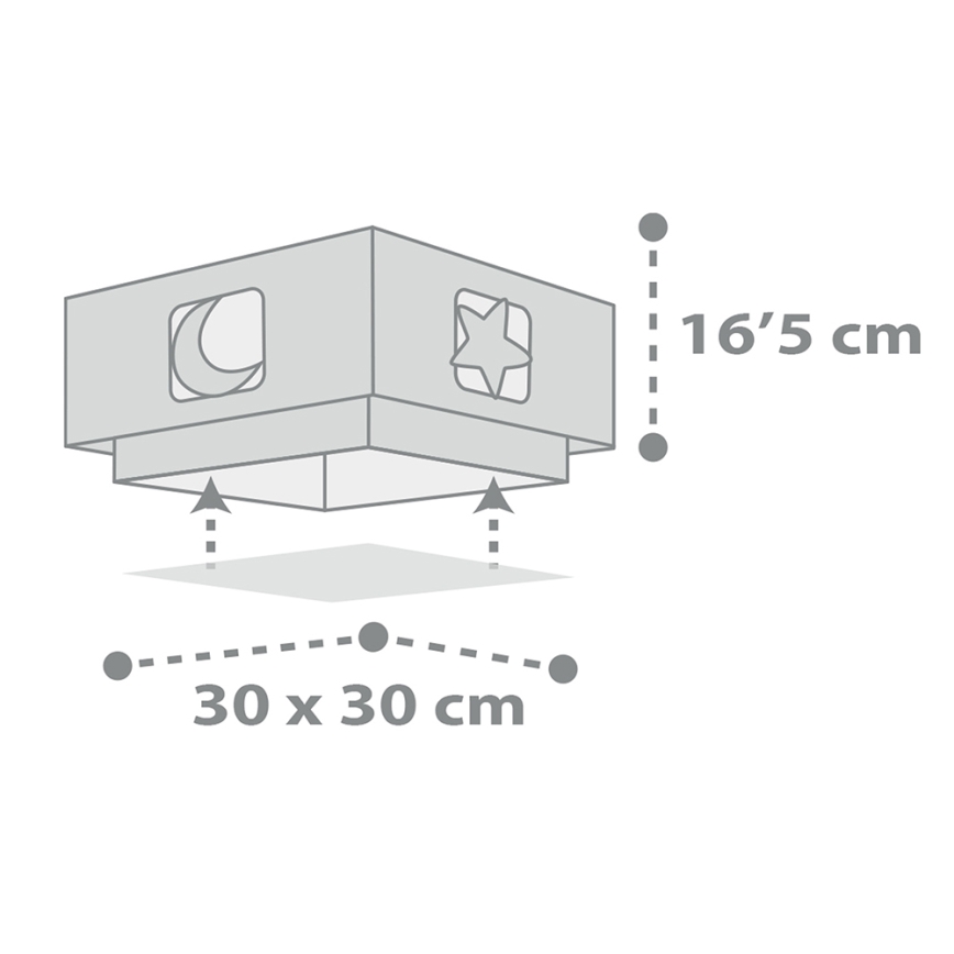 Dalber 63236E - Детский потолочный светильник MOONLIGHT 2xE27/60W/230V серая