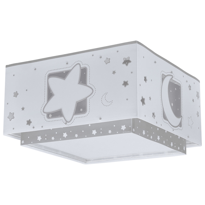 Dalber 63236E - Дитячий стельовий світильник MOONLIGHT 2xE27/60W/230V сірий