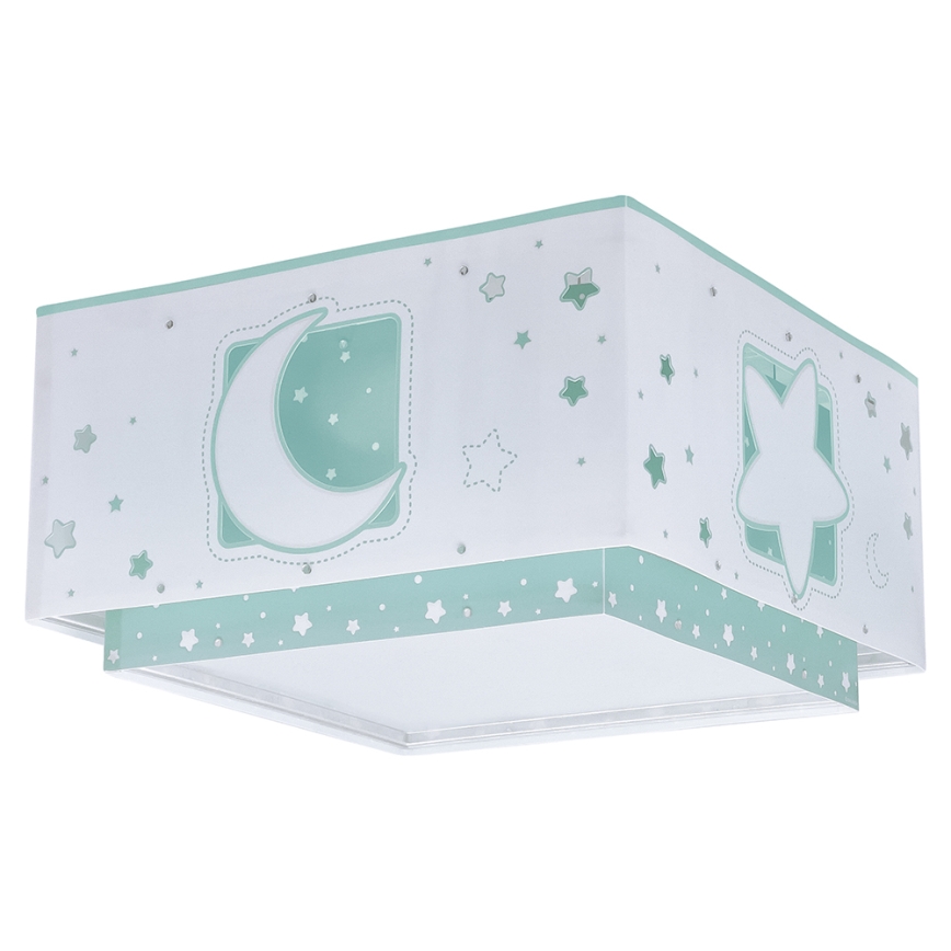 Dalber 63236H - Детский потолочный светильник MOONLIGHT 2xE27/60W/230V зеленая