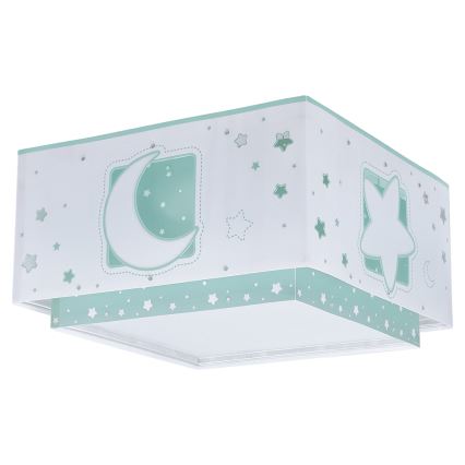 Dalber 63236H - Детский потолочный светильник MOONLIGHT 2xE27/60W/230V зеленая