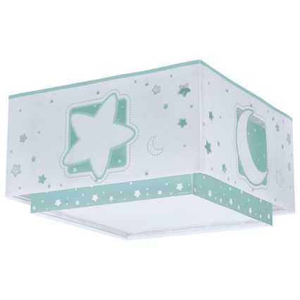 Dalber 63236H - Дитячий стельовий світильник MOONLIGHT 2xE27/60W/230V зелений
