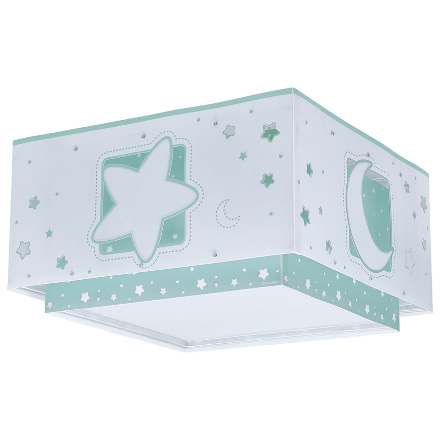 Dalber 63236H - Дитячий стельовий світильник MOONLIGHT 2xE27/60W/230V зелений