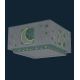 Dalber 63236H - Дитячий стельовий світильник MOONLIGHT 2xE27/60W/230V зелений