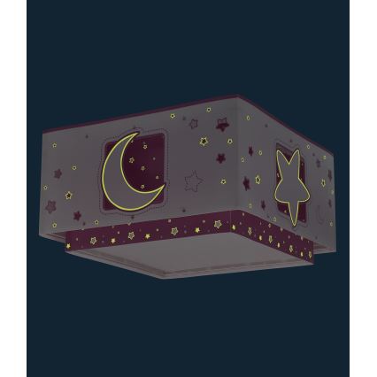 Dalber 63236S - Дитячий стельовий світильник MOONLIGHT 2xE27/60W/230V рожевий