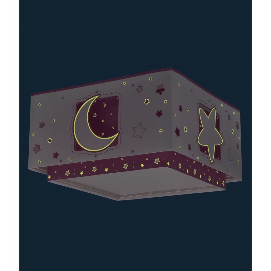 Dalber 63236S - Дитячий стельовий світильник MOONLIGHT 2xE27/60W/230V рожевий