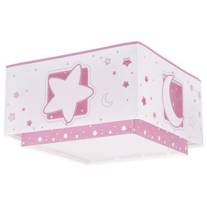 Dalber 63236S - Дитячий стельовий світильник MOONLIGHT 2xE27/60W/230V рожевий