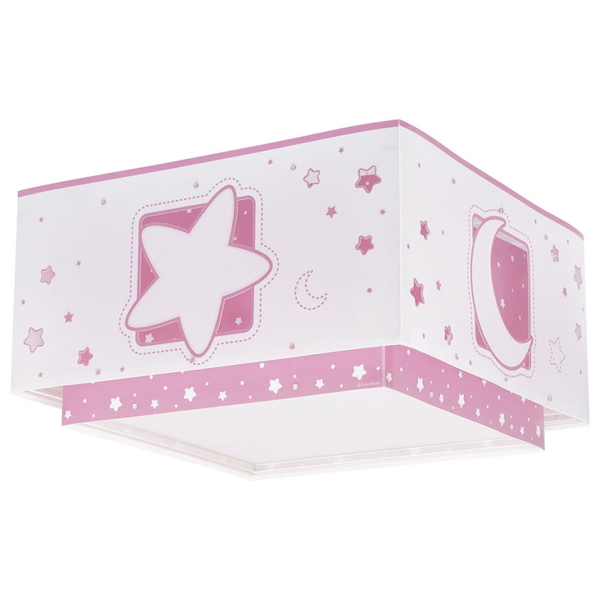 Dalber 63236S - Дитячий стельовий світильник MOONLIGHT 2xE27/60W/230V рожевий