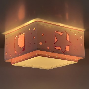 Dalber 63236S - Дитячий стельовий світильник MOONLIGHT 2xE27/60W/230V рожевий