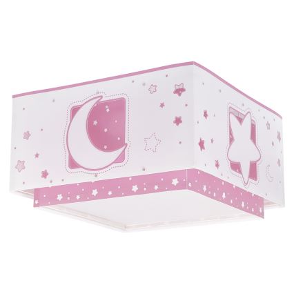 Dalber 63236S - Дитячий стельовий світильник MOONLIGHT 2xE27/60W/230V рожевий