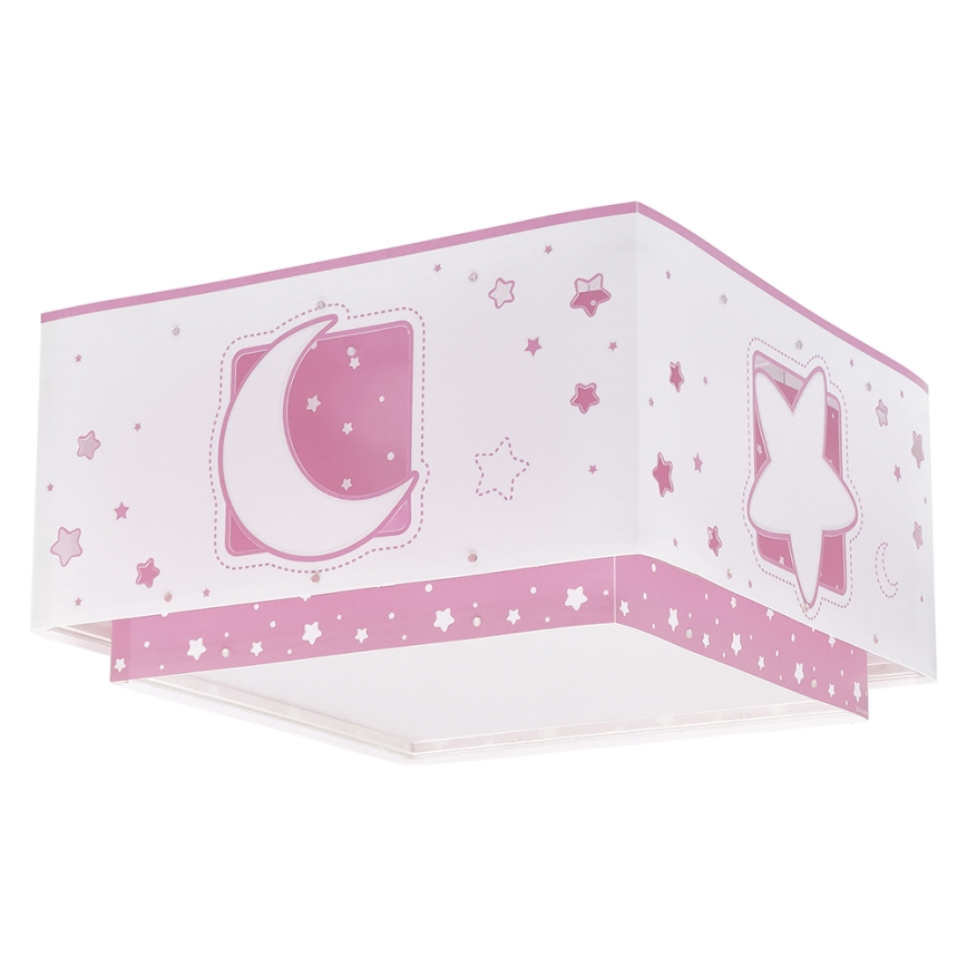 Dalber 63236S - Дитячий стельовий світильник MOONLIGHT 2xE27/60W/230V рожевий