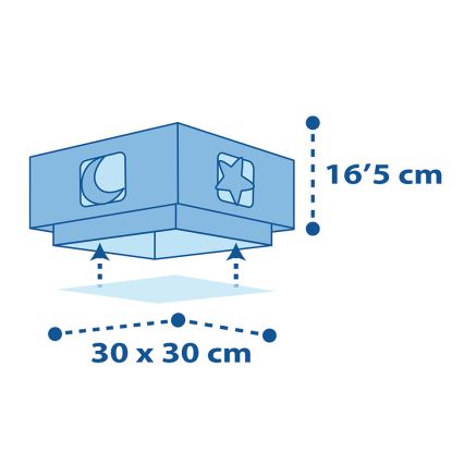 Dalber 63236T - Детский потолочный светильник MOONLIGHT 2xE27/60W/230V синяя