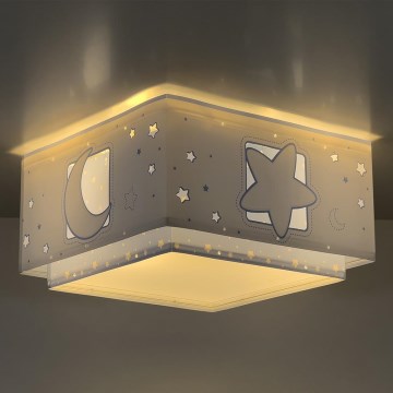 Dalber 63236T - Дитячий стельовий світильник MOONLIGHT 2xE27/60W/230V синій