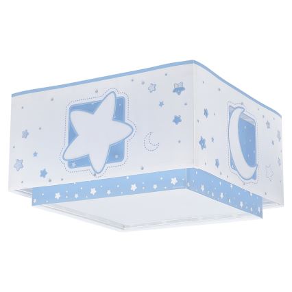 Dalber 63236T - Дитячий стельовий світильник MOONLIGHT 2xE27/60W/230V синій