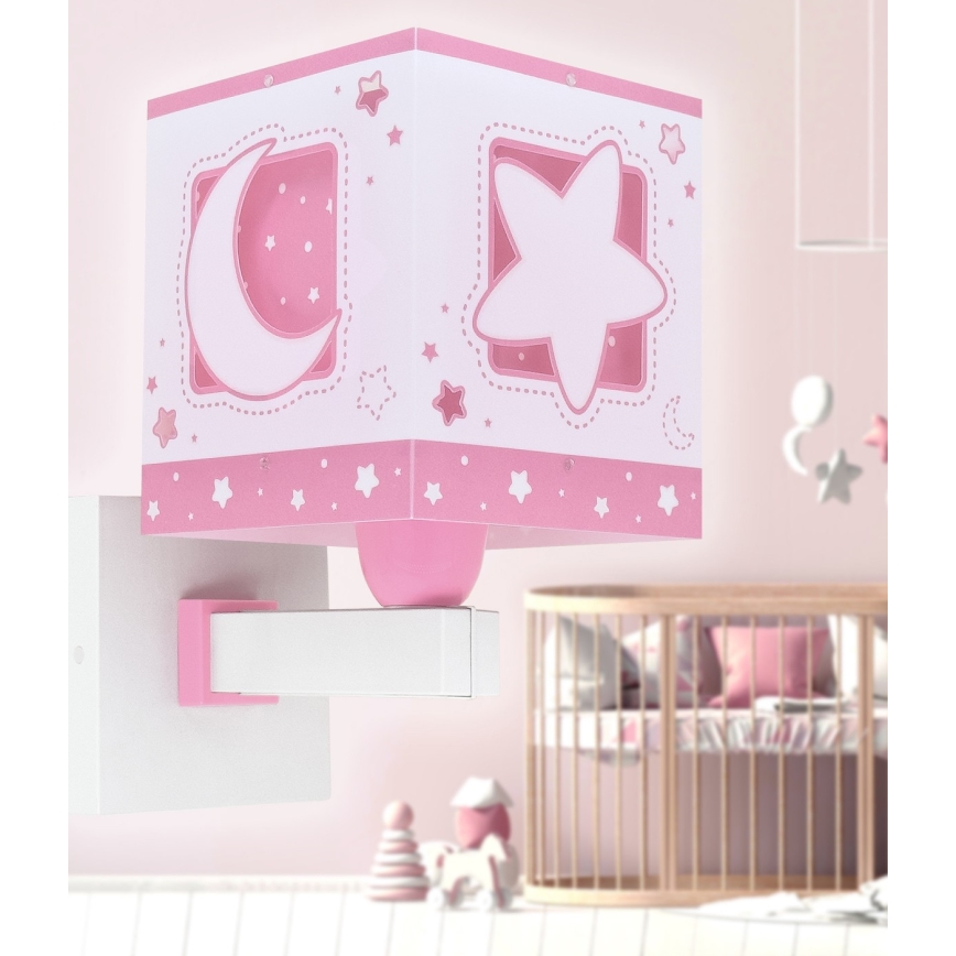 Dalber 63239S - Детский настенный светильник MOONLIGHT 1xE27/15W/230V розовый