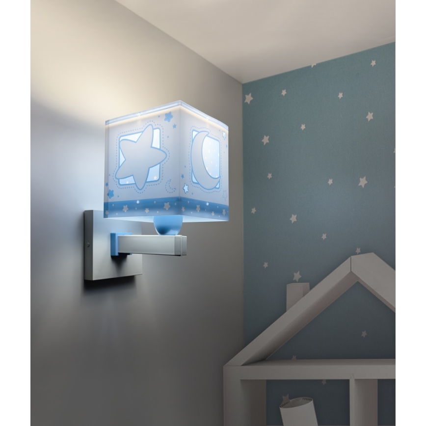 Dalber 63239T - Дитячий настінний світильник MOONLIGHT 1xE27/15W/230V синій