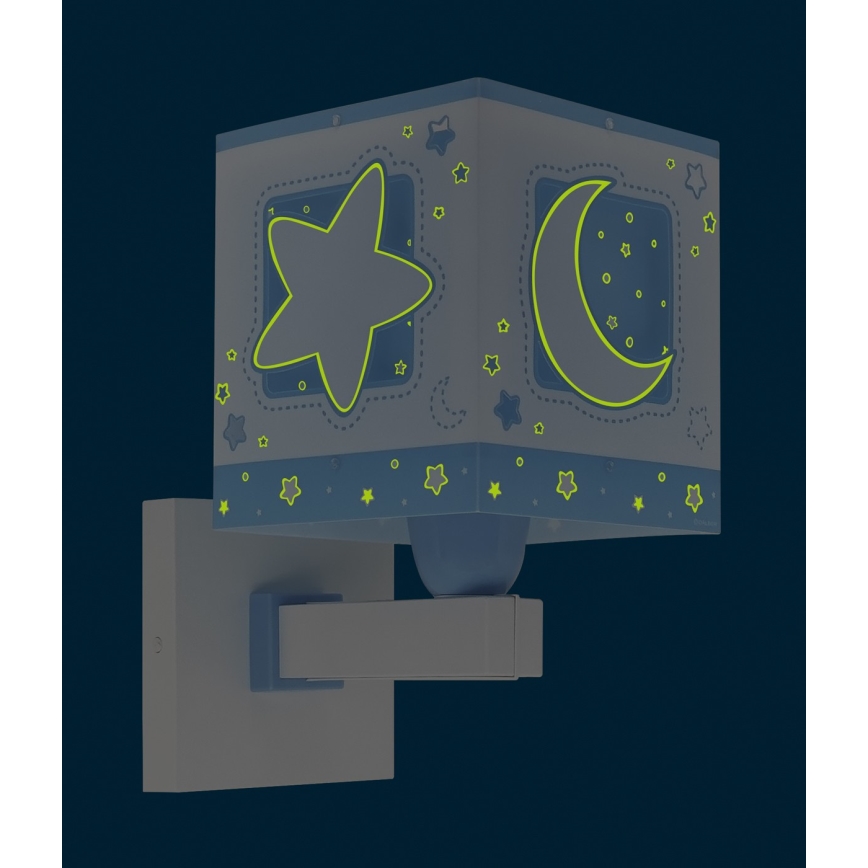 Dalber 63239T - Дитячий настінний світильник MOONLIGHT 1xE27/15W/230V синій