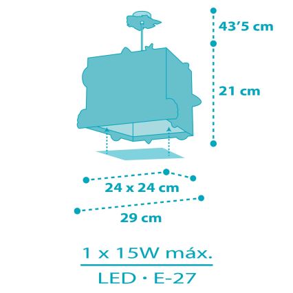 Dalber 63352 - Дитяча люстра ROCKET 1xE27/15W/230V