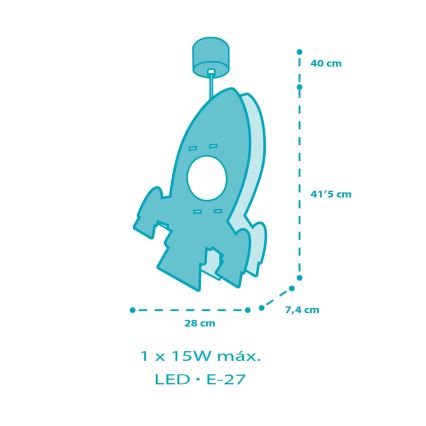 Dalber 63357 - Детская люстра ROCKET 1xE27/15W/230V