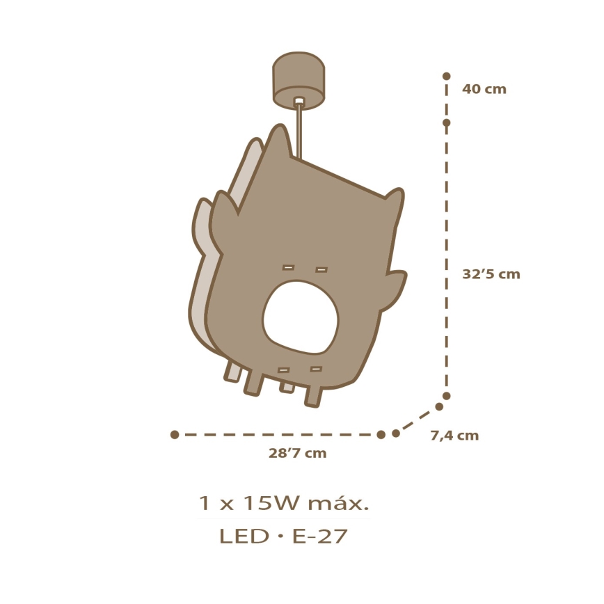 Dalber 63397 - Детская люстра OWL 1xE27/15W/230V