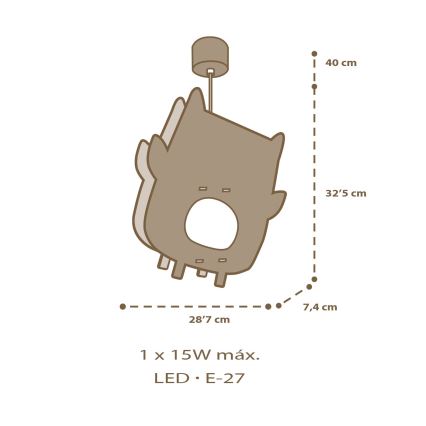 Dalber 63397 - Дитяча люстра OWL 1xE27/15W/230V