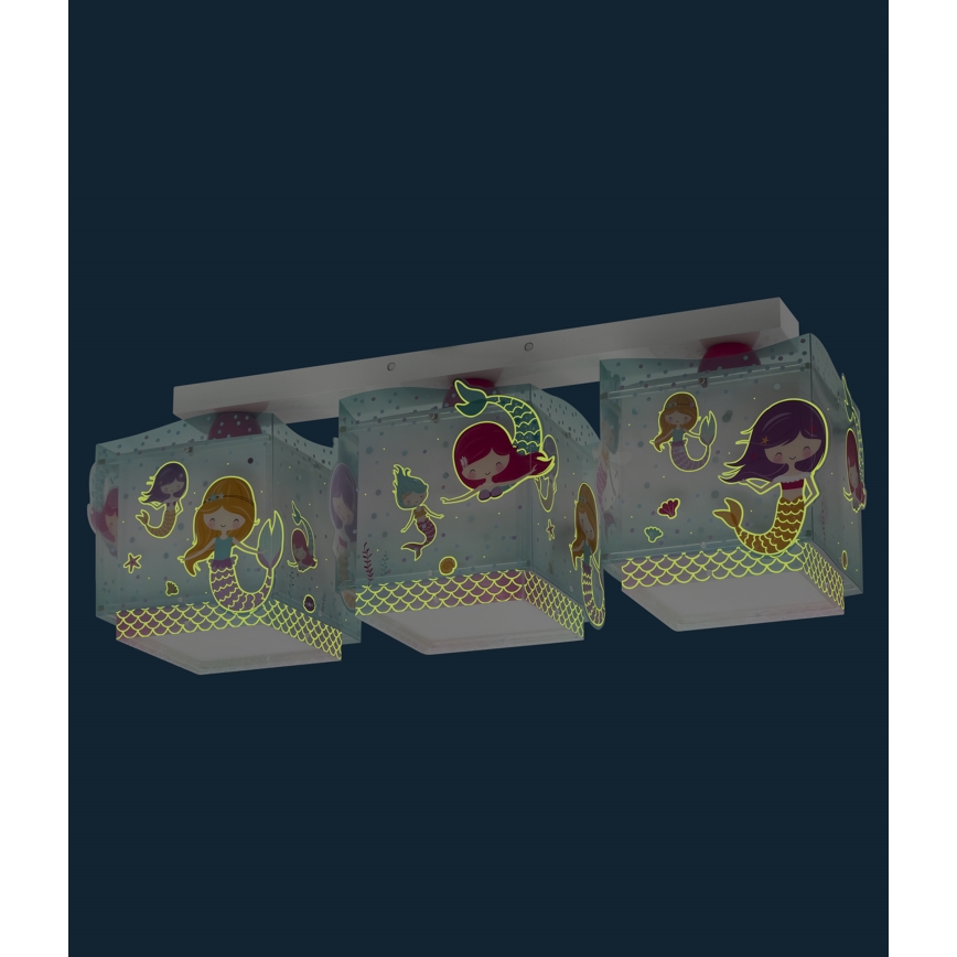 Dalber 63443 - Детский потолочный светильник MERMAIDS 3xE27/60W/230V