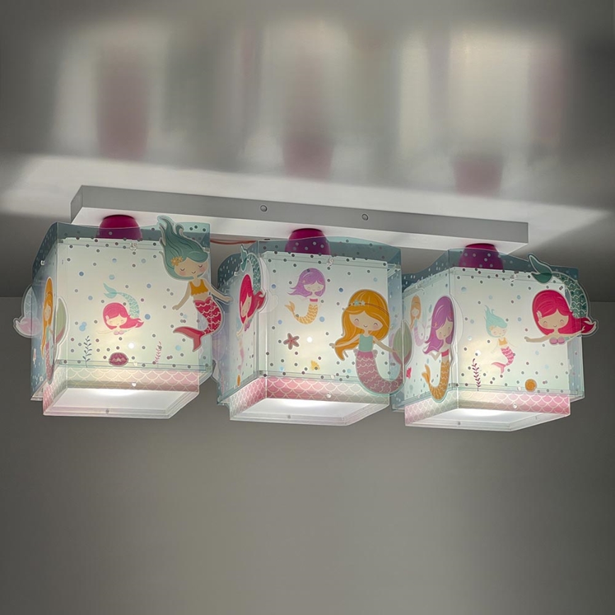 Dalber 63443 - Детский потолочный светильник MERMAIDS 3xE27/60W/230V