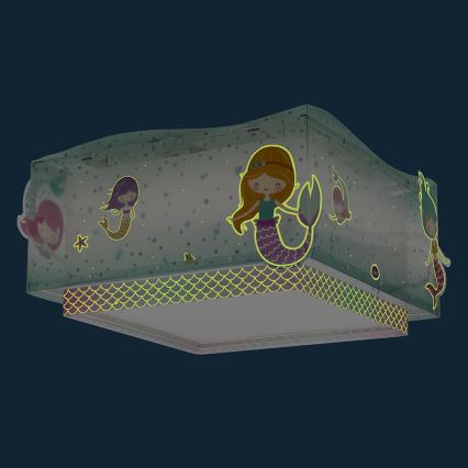 Dalber 63446 - Дитячий стельовий світильник MERMAIDS 2xE27/60W/230V