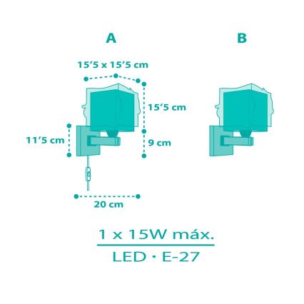 Dalber 63449 - Детский настенный светильник MERMAIDS 1xE27/60W/230V