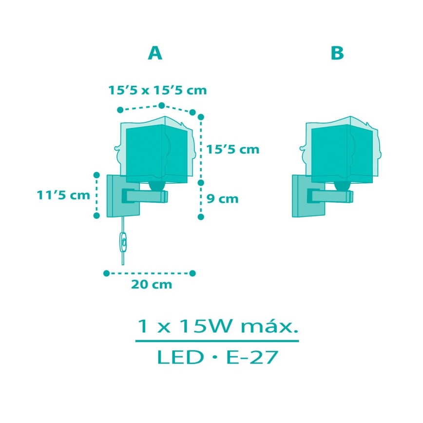 Dalber 63449 - Дитячий настінний світильник MERMAIDS 1xE27/60W/230V