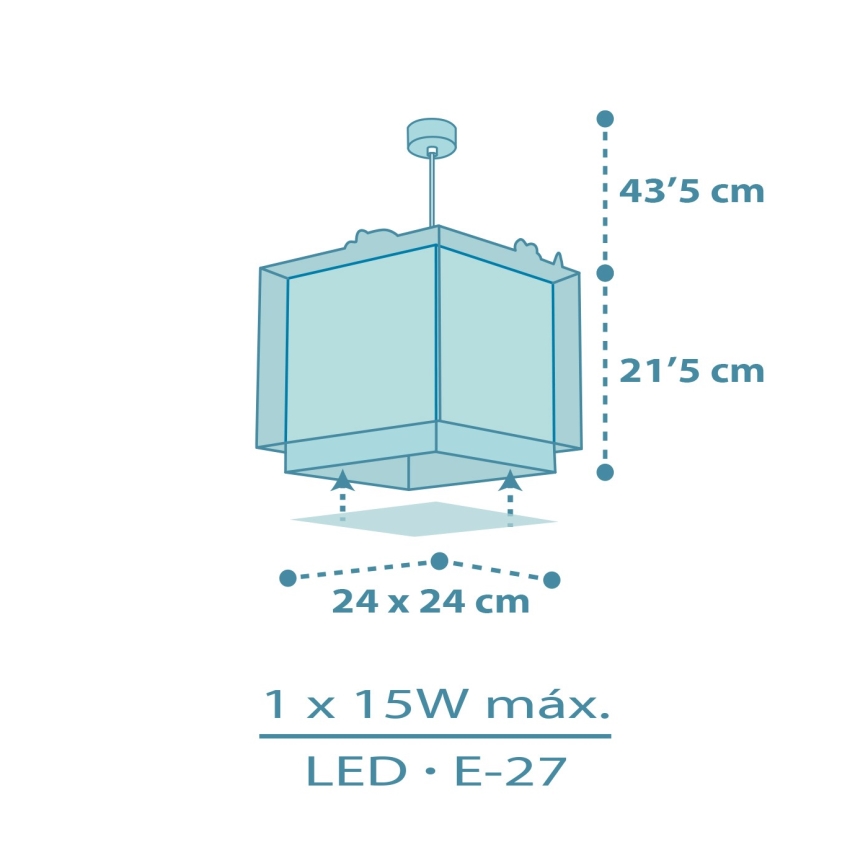 Dalber 63452 - Дитяча люстра BABY DINOS 1xE27/15W/230V багатобарвна