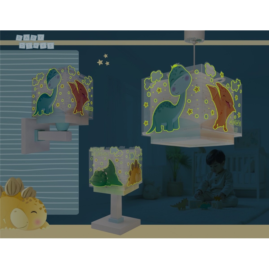 Dalber 63459 - Детский настенный светильник BABY DINOS 1xE27/15W/230V разноцветный